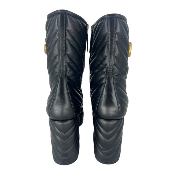 Gucci 95mm Matelasse' Leather Platform Boots in Black - Picture 8 of 16